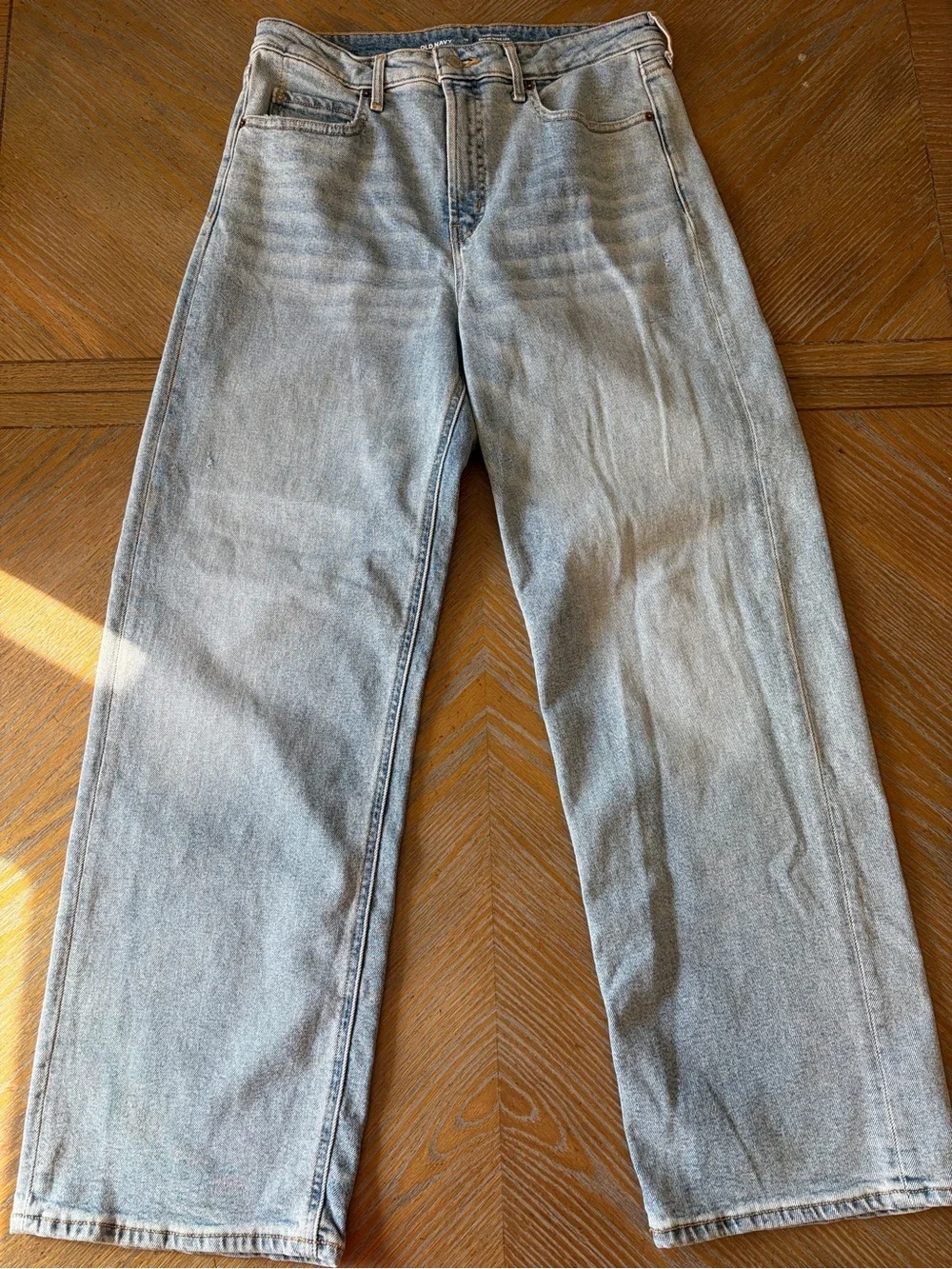 Old Navy Sky-Hi Extra High Rise Wide Leg Jeans Light Wash Size 10